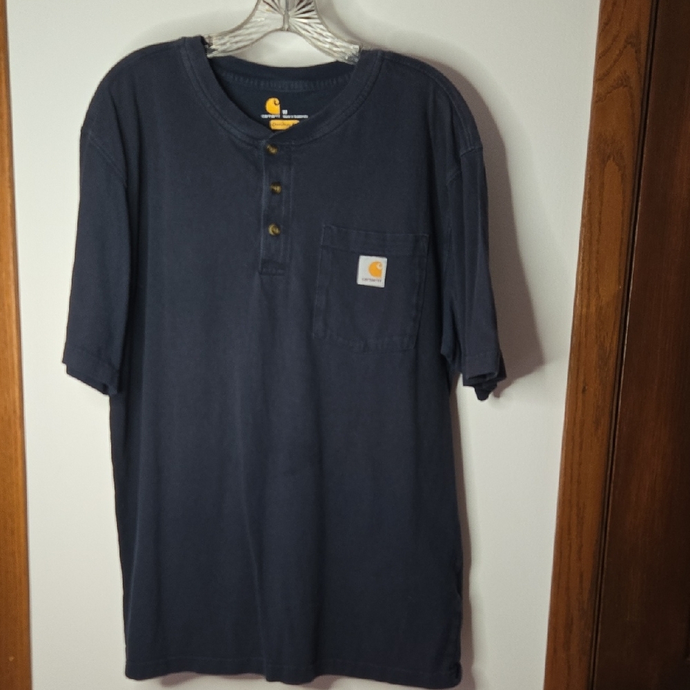 Carhartt Men's Navy Button Down Shirt